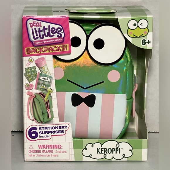 Real Little Sanrio Hello Kitty Keroppi Frog Backpack with 6 Surprises Inside NEW - Picture 4 of 7